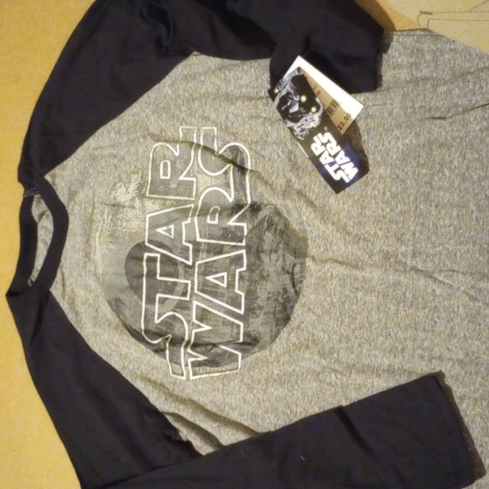 Star wars large gray black baseball t-shirt